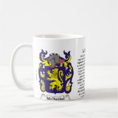 マグMcDaniel家族の紋章付き外衣 コーヒーマグカップ (左)