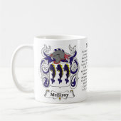 マグMcElroy家族の紋章付き外衣 コーヒーマグカップ (左)