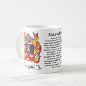 マグMcLaughlin家族の紋章付き外衣 コーヒーマグカップ (正面左)