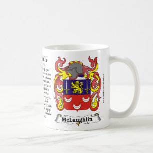 マグMcLaughlin家族の紋章付き外衣 コーヒーマグカップ