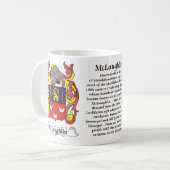 マグMcLaughlin家族の紋章付き外衣 コーヒーマグカップ (正面左)