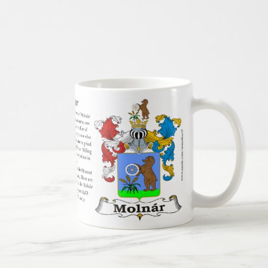 マグMolnar家族の紋章付き外衣 コーヒーマグカップ (右)
