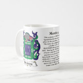 マグMontoya家族の紋章付き外衣 コーヒーマグカップ (正面左)