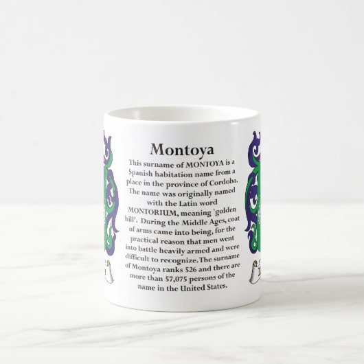 マグMontoya家族の紋章付き外衣 コーヒーマグカップ (中央)