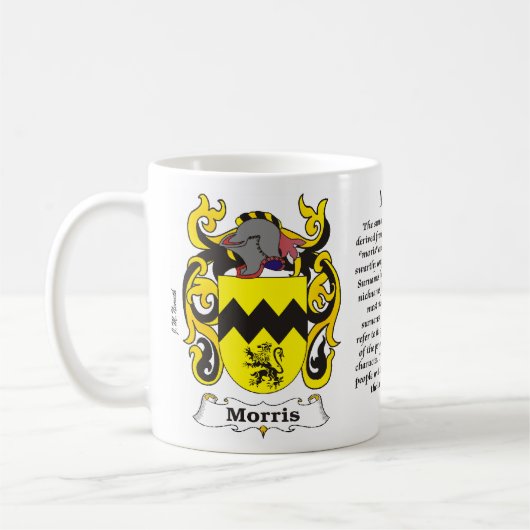 マグMorris家族の紋章付き外衣 コーヒーマグカップ (左)