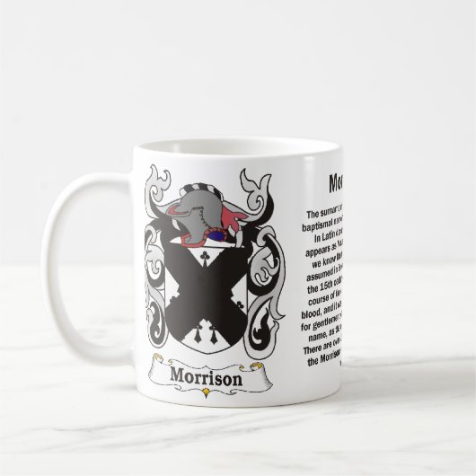 マグMorrison家族の紋章付き外衣 コーヒーマグカップ (左)