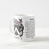 マグMosley家族の紋章付き外衣 コーヒーマグカップ (正面左)