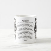 マグMosley家族の紋章付き外衣 コーヒーマグカップ (中央)