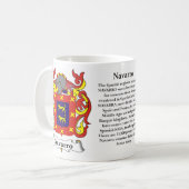 マグNavarro家族の紋章付き外衣 コーヒーマグカップ (正面左)