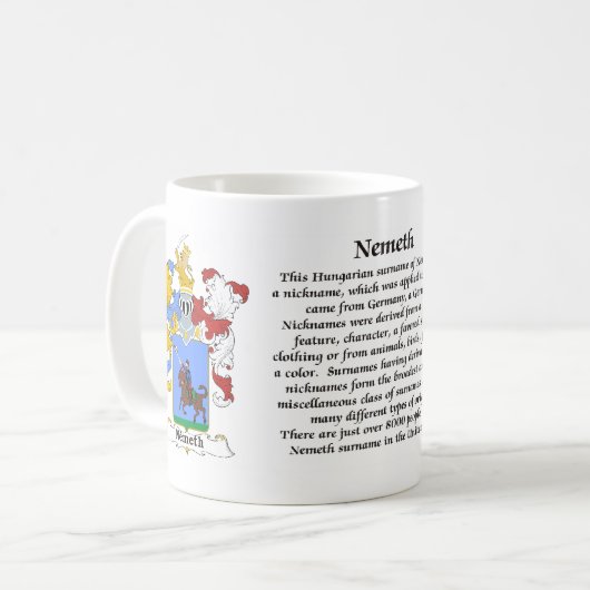 マグNemeth家族のハンガリーの紋章付き外衣 コーヒーマグカップ (正面左)