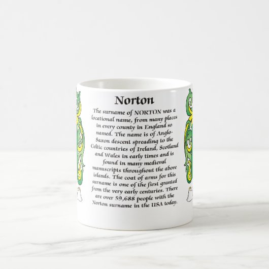 マグNorton家族の紋章付き外衣 コーヒーマグカップ (中央)