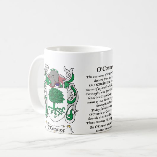 マグO'Connor家族の紋章付き外衣 コーヒーマグカップ (正面左)