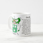 マグOrnelas家族の紋章付き外衣 コーヒーマグカップ (正面左)