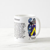 マグPalmer家族の紋章付き外衣 コーヒーマグカップ (正面右)