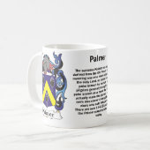 マグPalmer家族の紋章付き外衣 コーヒーマグカップ (正面左)