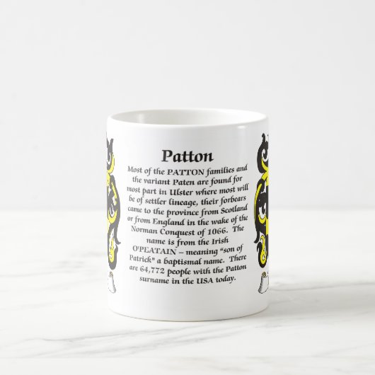 マグPatton家族の紋章付き外衣 コーヒーマグカップ (中央)