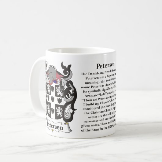 マグPetersen家族の紋章付き外衣 コーヒーマグカップ