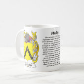 マグPhelps家族の紋章付き外衣 コーヒーマグカップ (正面左)