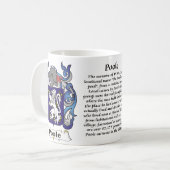 マグPoole家族の紋章付き外衣 コーヒーマグカップ (正面左)