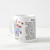 マグRado家族のハンガリーの紋章付き外衣 コーヒーマグカップ (正面左)