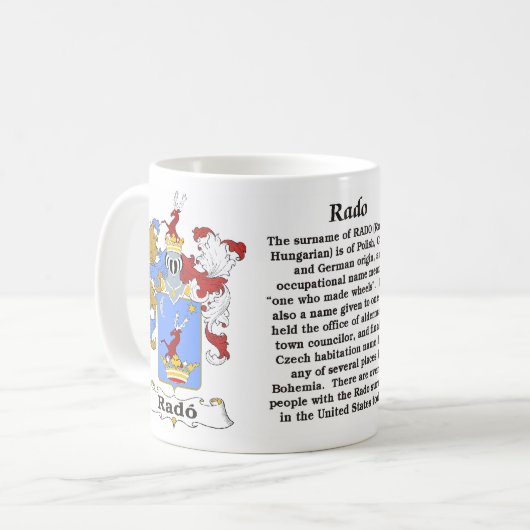 マグRado家族のハンガリーの紋章付き外衣 コーヒーマグカップ (正面左)