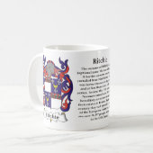 マグRitchie家族の紋章付き外衣 コーヒーマグカップ (正面左)