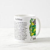 マグRobbins家族の紋章付き外衣 コーヒーマグカップ (正面右)