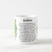 マグRobbins家族の紋章付き外衣 コーヒーマグカップ (中央)