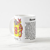 マグRomero家族の紋章付き外衣 コーヒーマグカップ (正面左)