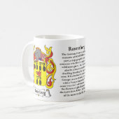 マグRosenberg家族の紋章付き外衣 コーヒーマグカップ (正面左)