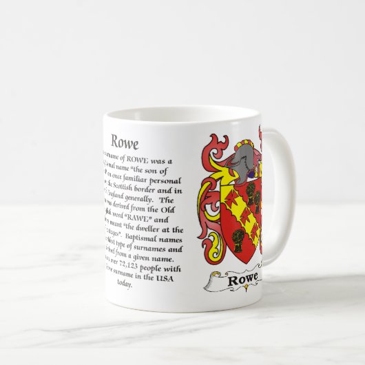 マグRowe家族の紋章付き外衣 コーヒーマグカップ (正面右)