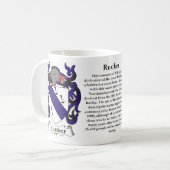 マグRucker家族の紋章付き外衣 コーヒーマグカップ (正面左)