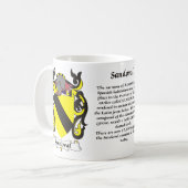 マグSandoval家族の紋章付き外衣 コーヒーマグカップ (正面左)