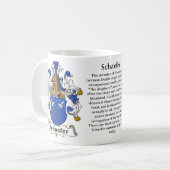 マグSchaefer家族の紋章付き外衣 コーヒーマグカップ (正面左)