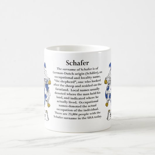 マグSchafer家族の紋章付き外衣 コーヒーマグカップ (中央)