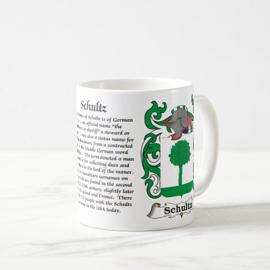 マグSchultz家族の紋章付き外衣 コーヒーマグカップ (正面右)
