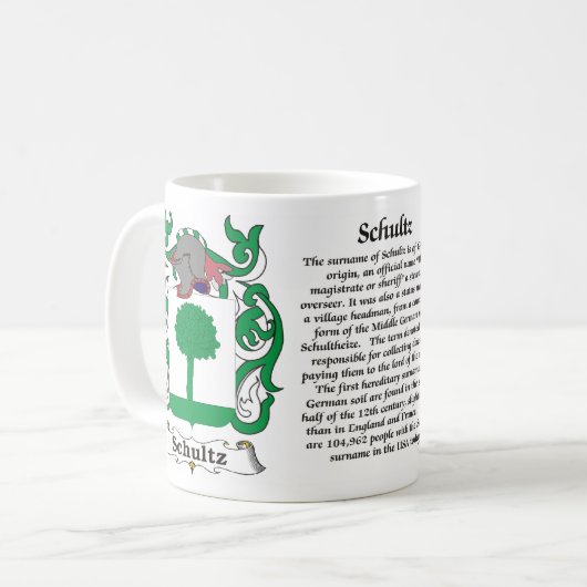 マグSchultz家族の紋章付き外衣 コーヒーマグカップ (正面左)