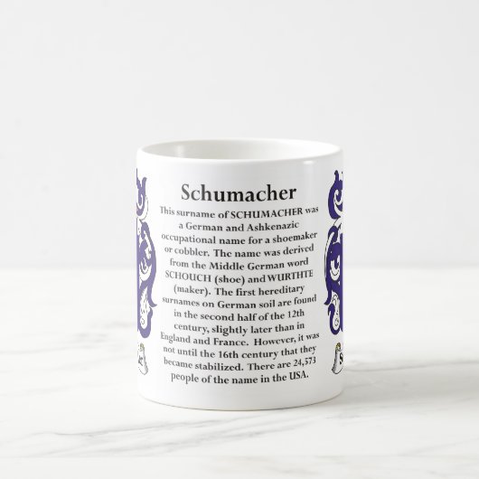 マグSchumacher家族の紋章付き外衣 コーヒーマグカップ (中央)