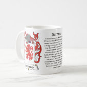 マグSerrano家族の紋章付き外衣 コーヒーマグカップ (正面左)