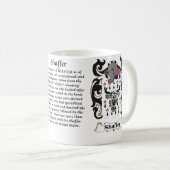 マグShaffer家族の紋章付き外衣 コーヒーマグカップ (正面右)