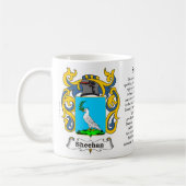 マグSheehan家族の紋章付き外衣 コーヒーマグカップ (左)