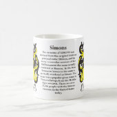 マグSimons家族の紋章付き外衣 コーヒーマグカップ (中央)
