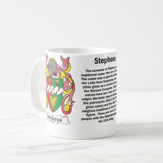 マグStephens家族の紋章付き外衣 コーヒーマグカップ (正面左)