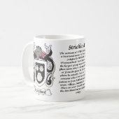 マグStrickland家族の紋章付き外衣 コーヒーマグカップ (正面左)