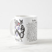 マグSykes家族の紋章付き外衣 コーヒーマグカップ (正面左)