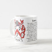 マグTatum家族の紋章付き外衣 コーヒーマグカップ (正面左)