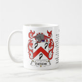 マグTatum家族の紋章付き外衣 コーヒーマグカップ (左)