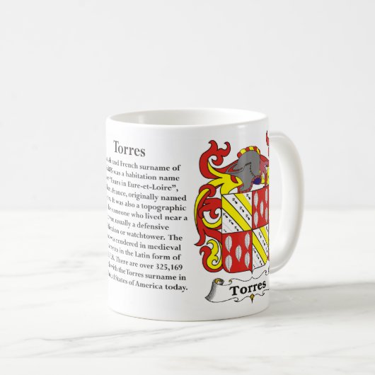マグTorres家族の紋章付き外衣 コーヒーマグカップ (正面右)