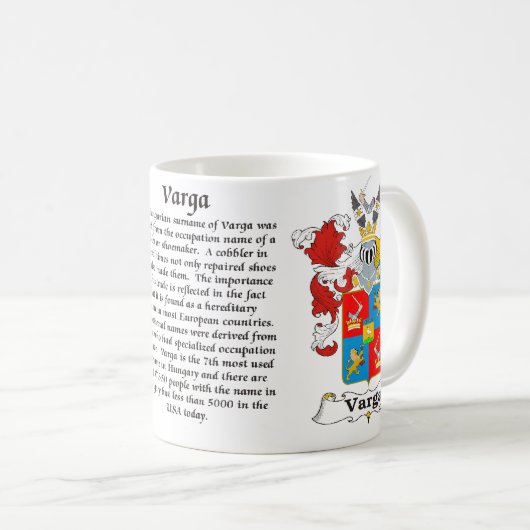 マグVarga家族のハンガリーの紋章付き外衣 コーヒーマグカップ (正面右)