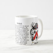 マグWalsh家族の紋章付き外衣 コーヒーマグカップ (正面右)